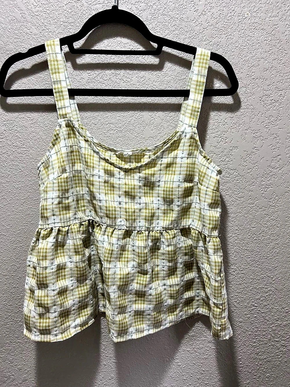 Old Navy Plaid Camisole in Green & Yellow Size Small